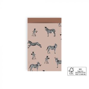 Inpakzakjes zebra pink – M (5st)