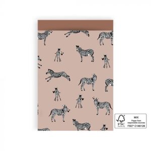 Inpakzakjes zebra pink – L (5st)