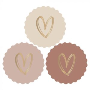 Stickers multi heart gold – Faded pink (10st)