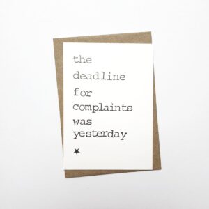 Ansichtkaart "deadline"