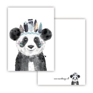 Mini kaart panda blauw