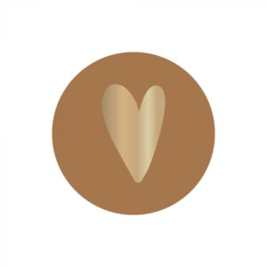 Stickers heart cognac (10st)