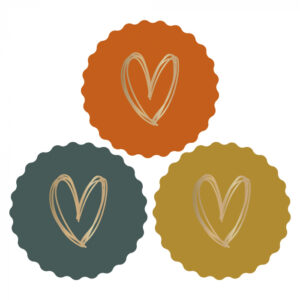 Stickers Multi - Heart Gold - Bright (10st)