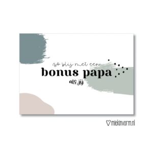 Kaart 'bonus papa'
