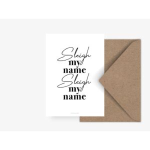 Ansichtkaart 'sleigh my name'