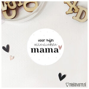 Sticker 'voor de allerliefste mama' (2st)
