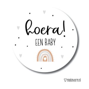 Sticker 'hoera, een baby!' (10st)