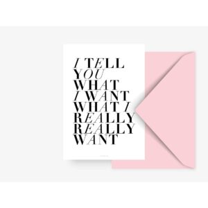 Ansichtkaart 'I tell you what I want'