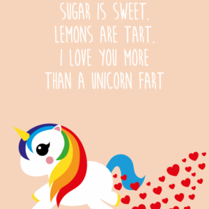 Ansichtkaart I I love you more than a unicorn fart