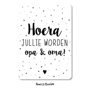 Ansichtkaart I Hoera, jullie worden opa en oma