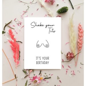Wenskaart I Shake you tits, it's your birthday!