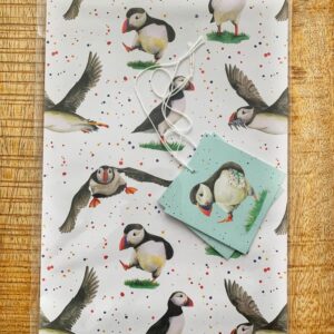 Inpakpapier met cadeaulabel I Puffin