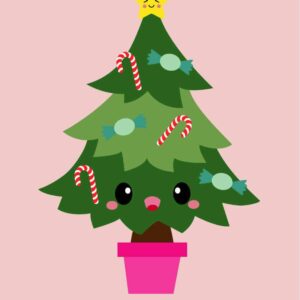 Ansichtkaart I kerstboom merry everything and a happy always
