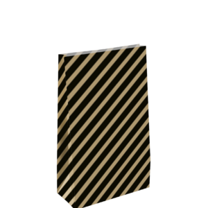 Blokzak diagonal lines zwart/goud - M (2st)