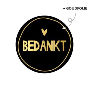 Stickers I Bedankt met een gouden randje (10st)