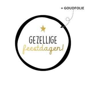 Stickers I Gezellige feestdagen gouden ster (10st)