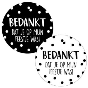 Stickers I Bedankt dat je op mijn feestje was (10st)