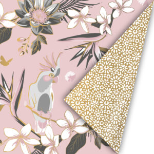 Inpakpapier I Tropical garden roze 50x300cm