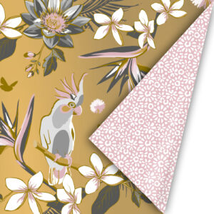 Inpakpapier I Tropical garden oker 50x300cm