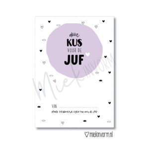 Kaart I Dikke kus voor de juf