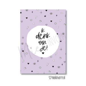 Ansichtkaart I Ik denk aan je
