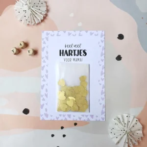 Kaart met confetti I Heel veel hartjes voor mama