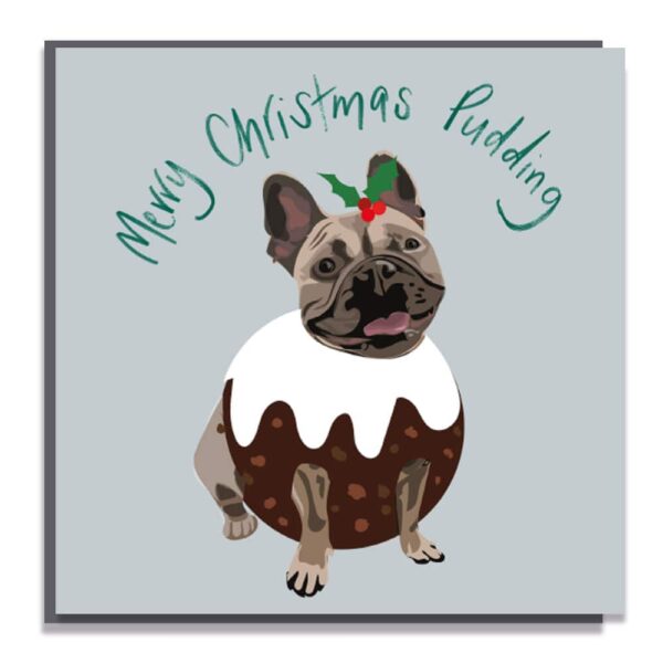 Wenskaart met enveloppe I frenchie Christmas