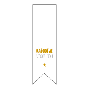 Stickers vaantje kadootje voor jou - wit (10st)