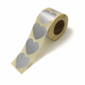 Stickers I hart zilver (10st)