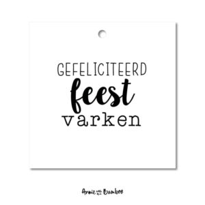 Mini kaart I Gefeliciteerd feestvarken