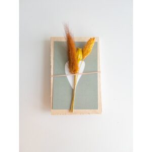 Houten bordje droogbloemen I blauw/groen