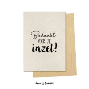 Ansichtkaart I Bedankt voor je inzet