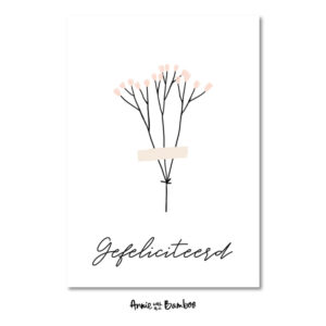 Ansichtkaart I Gefeliciteerd, bloemetje