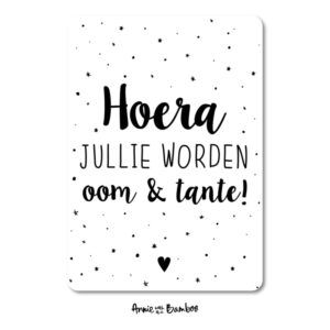 Ansichtkaart I Hoera jullie worden oom en tante
