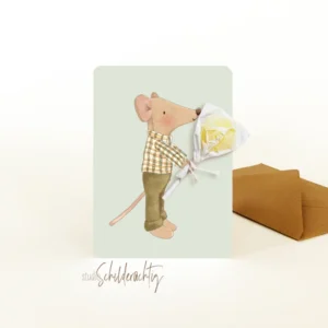 Kaart met lolly I Muisje jongen