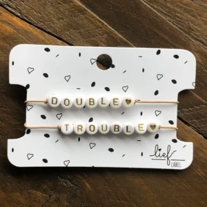 Armbandje set I Double Trouble beige