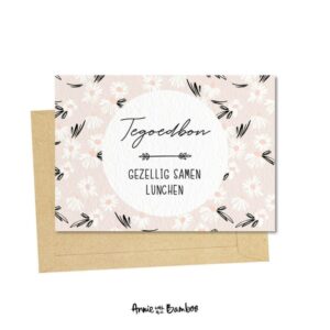 Kaart I Tegoedbon om gezellig samen te lunchen