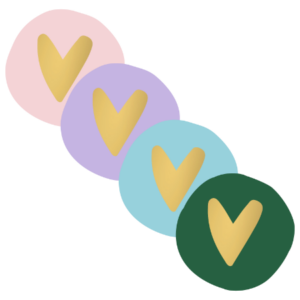 Stickers I 4 kleuren hartje (10 st)