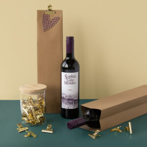Gift bag I fles blokzak kraft (2st)