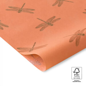 Vloeipapier - Dragonfly salmon orange (3st)