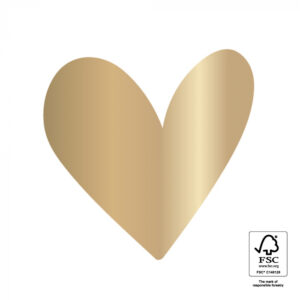 Stickers I hart goud (10 st)