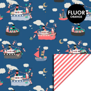 Inpakpapier I pakjesboot blue 70x300cm