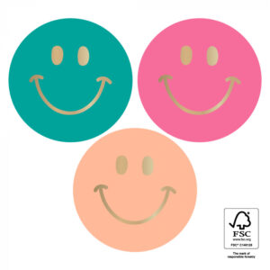 Stickers I 3 kleuren smiley gold (10 st)