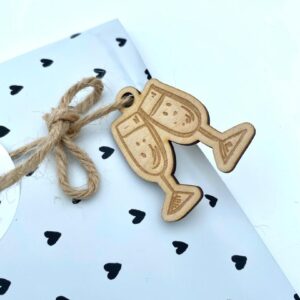 Houten label I Proost