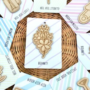 Houten kaart I Bedankt bosje bloemen