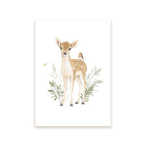 Ansichtkaart I Hertje en roodborstje