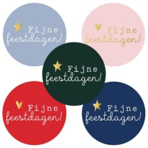 Stickers I Fijne feestdagen 5 kleuren (10st)