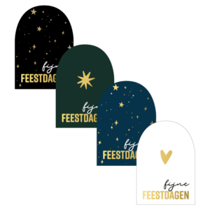 Stickers I fijne feestdagen met boogje (10st.)