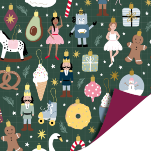 Inpakpapier I kitsch kerstballen 50x300cm