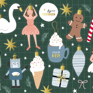 Stickervel I kitsch kerstballen